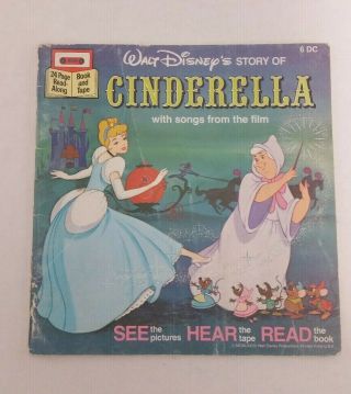 Vintage 1977 Walt Disney Cinderella Read Along Book No Tape