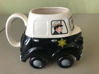 Dick Tracy Police Car Ceramic Mug on Wheels Disney Movie Applause Vintage 1990 3