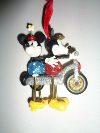 Disney Store Exclusive Mickey & Minnie Mouse On Scooter 2008 Christmas Ornament