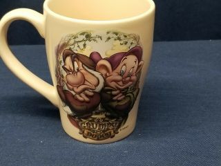Disney Store Mug Of Grumpy And Dopey From Snow White And Seven Dwarfs.  Unique