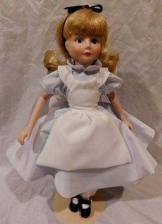 Walt Disney Grolier Alice In Wonderland Porcelain Doll & 