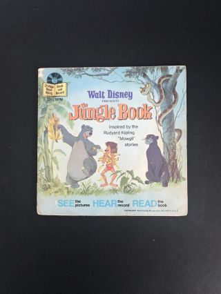 Walt Disney The Jungle Book See,  Hear,  Read Book And Record 33 1/3rpm