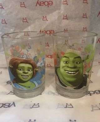 Walt Disney Shrek The Third Mcdonalds Drinking Glasses