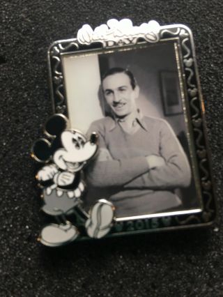 Disney Pin Walt Disney Day Black & White Photo With Pie Eyed Mickey Le Founder