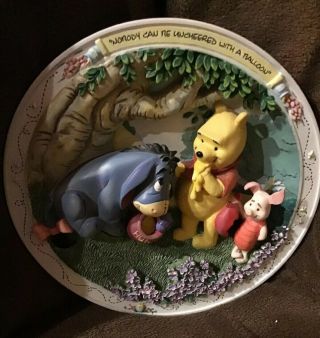 Bradford Exchange Disney 3d Plate Pooh Nobody Can Be Uncheered With A Balloon