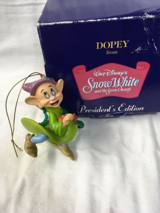 Walt Disney Snow White And The Seven Dwarfs " Dopey ".  Grolier President 