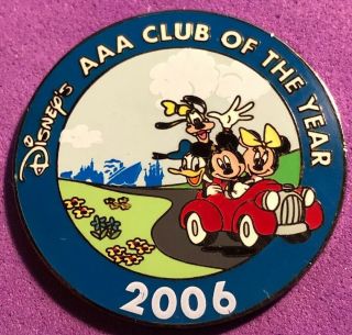 Disney Wdw 2006 Aaa Club Of The Year Mickey Minnie Goofy Donald Travel Pin