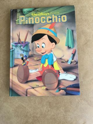 Big Golden Book Pinocchio Walt Disney Classic Hardback - 1990 Ed.