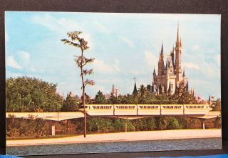 Vintage Postcard Walt Disney World Monorail Magic Kingdom