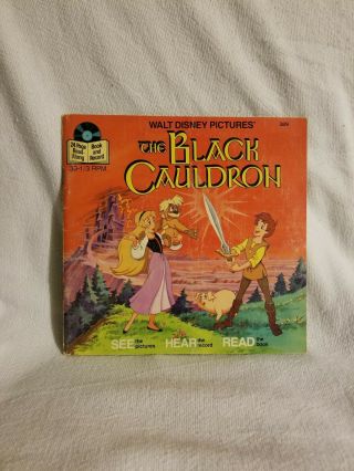 Walt Disney The Black Cauldron 33 1/3 Rpm Record & Read Along Book 1985