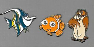 Disney Pins: Gill; Nemo; Owl