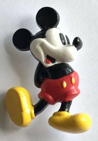 1 - 1/2” Vintage Plastic Mickey Mouse Lapel Pin – Walt Disney Company