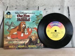 Vintage Walt Disney Read Along Story Book And Record 1981 Fox And The Hound
