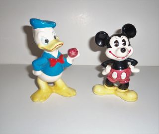 Vintage Walt Disney Productions Japan Enesco Mickey & Donald Duck Figures