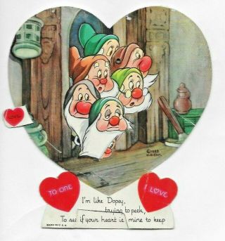 Walt Disney Snow White & The Seven Dwarfs Mechanical Valentine C.  1938