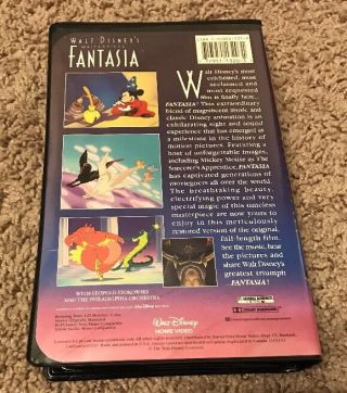 Walt Disney ' s Masterpiece Home Video FANTASIA VHS 1132 2