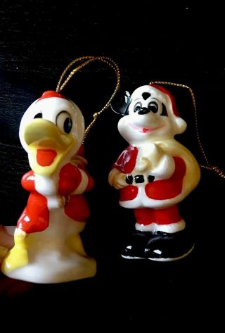 Vintage Japan Walt Disney Productions Mickey Mouse And Donald Duck Ornaments