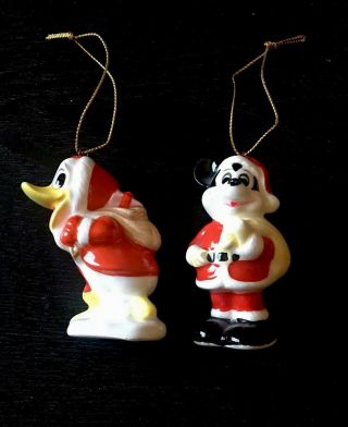 VINTAGE JAPAN WALT DISNEY PRODUCTIONS Mickey Mouse And Donald Duck ORNAMENTS 2