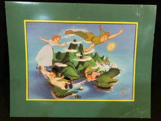 Peter Pan Exclusive Commemorative Lithograph In Sleeve The Disney Store 11 " X14 "