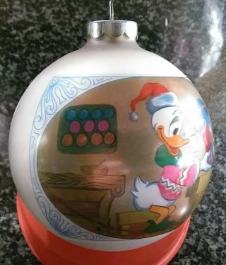 Vintage Disney ' s Donald Duck Glass Ball Christmas Ornament 2