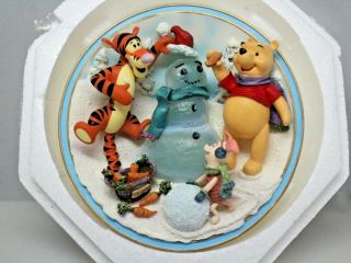 Winnie The Pooh 3 D Plate: Winter Is Fun When Shared With Friends