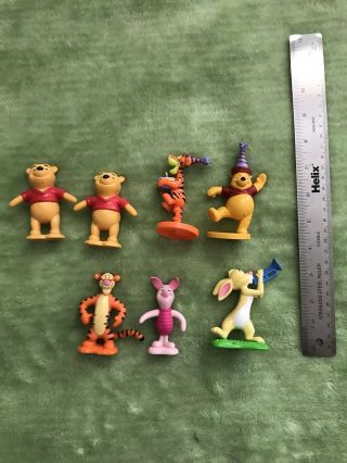 7 Disney Pvc Figures Winnie The Pooh Tigger Rabbit Piglet Figurines Cake Topper