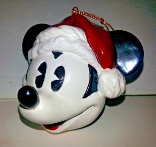Disney Enesco Mickey Mouse Santa Ornament Face Ball 2 Inches