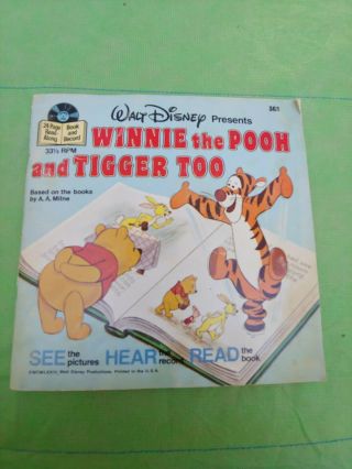 Walt Disney Presents Winnie The Pooh & Tigger Too 24 Page Read Along Book/record