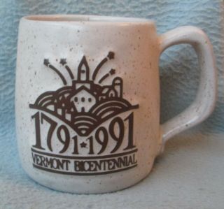 Vermont Bicentennial 1791 - 1991 Onion River Pottery Coffee Mug