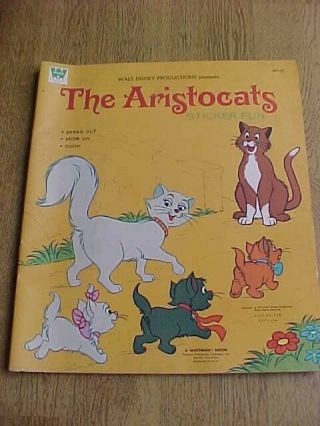 1970 The Aristocats Sticker Book Walt Disney
