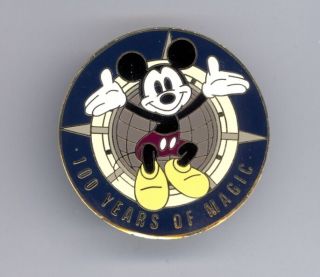 Walt Disney World Classic Mickey Mouse Compass Globe 100 Years Of Magic Pin