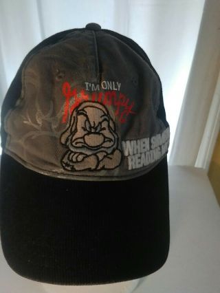 Disney World Disney Parks Grumpy Hat Cap Black Adjustable
