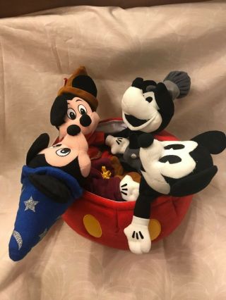 Mickey Mouse Plush Disney Store 70th Anniversary Mickey Bean Bag Set W Tags (m28