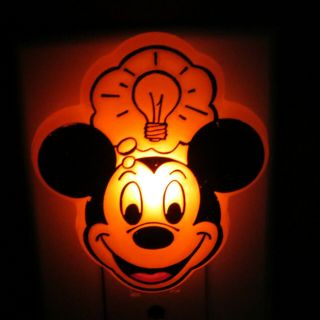 Vintage Mickey Mouse Plug - In Night Light - Walt Disney Productions / Monogram