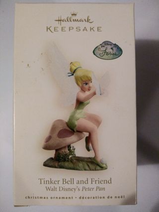 Hallmark Keepsake Disney Tinker Bell And Friend Butterfly Christmas Ornament
