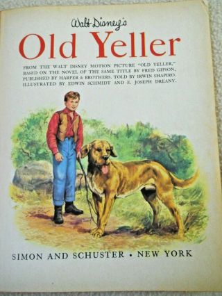 Vintage 1957 Walt Disney OLD YELLER A Little Golden Book 3