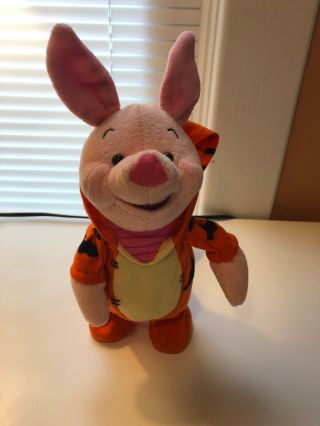 Piglet In Tigger Costume Animated Bouncing Talking Plush Toy Disney Pooh,