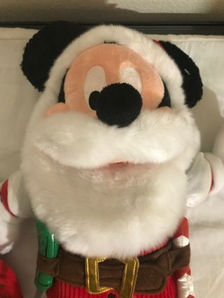 Walt Disney World Mickey Mouse Santa Christmas Happy Holidays Plush 17” AA 2