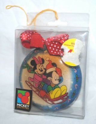 Mickey Mouse,  Minnie Mouse Ornament,  On Sled,  Mickey Unlimited