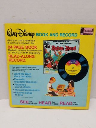1973 Robin Hood 24 Page Read - Along Book & 33&1/3 RPM Record - Walt Disney Prods 2