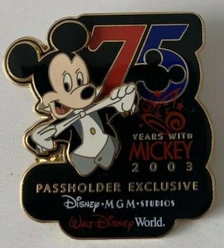 Disney World - 75 Years With Mickey Mouse - Mgm Studios Passholder Le7500 Pin