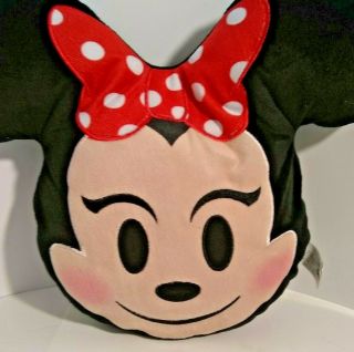 Minnie Mouse Disney Emoji Pillow Just Play Toys Decor Black With Red Bow