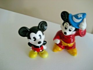 Set Of 2 Vintage Disney Figurines (mickey Mouse) - Made In Japan