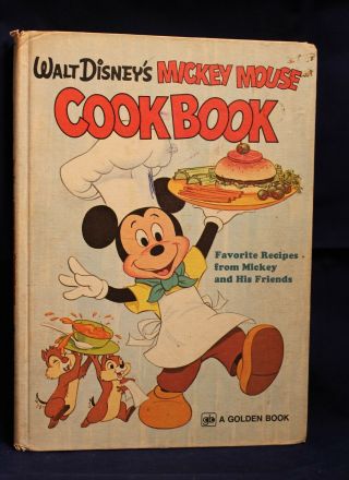 Vintage 1975 Walt Disney Mickey Mouse Cookbook Hardcover Golden Book