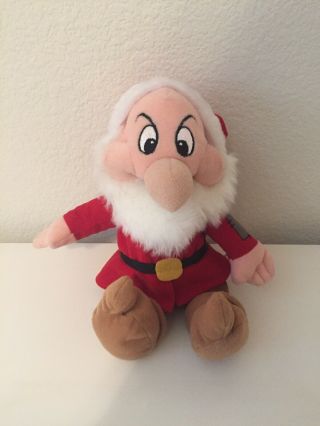 Walt Disney World Snow White And Seven Dwarfs Grumpy Plush Santa Hat Christmas