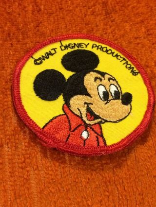 Vintage Round Mickey Mouse Patch,  Walt Disney Productions