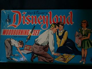 Walt Disney Disneyland Wood Burning Set Game Vintage