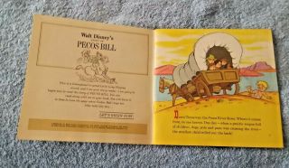 WALT DISNEY PECOS BILL BOOK AND RECORD 1970; 33 1/3 RPM; 24 Pages 2