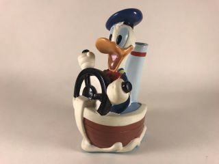 Vintage Donald Duck Boat 7” Piggy Coin Bank Just Toys 1994 Walt Disney