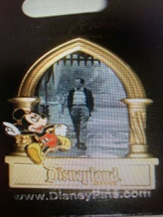 Disneyland Walt Disney Vintage Photo With Mickey At The Castle Pin